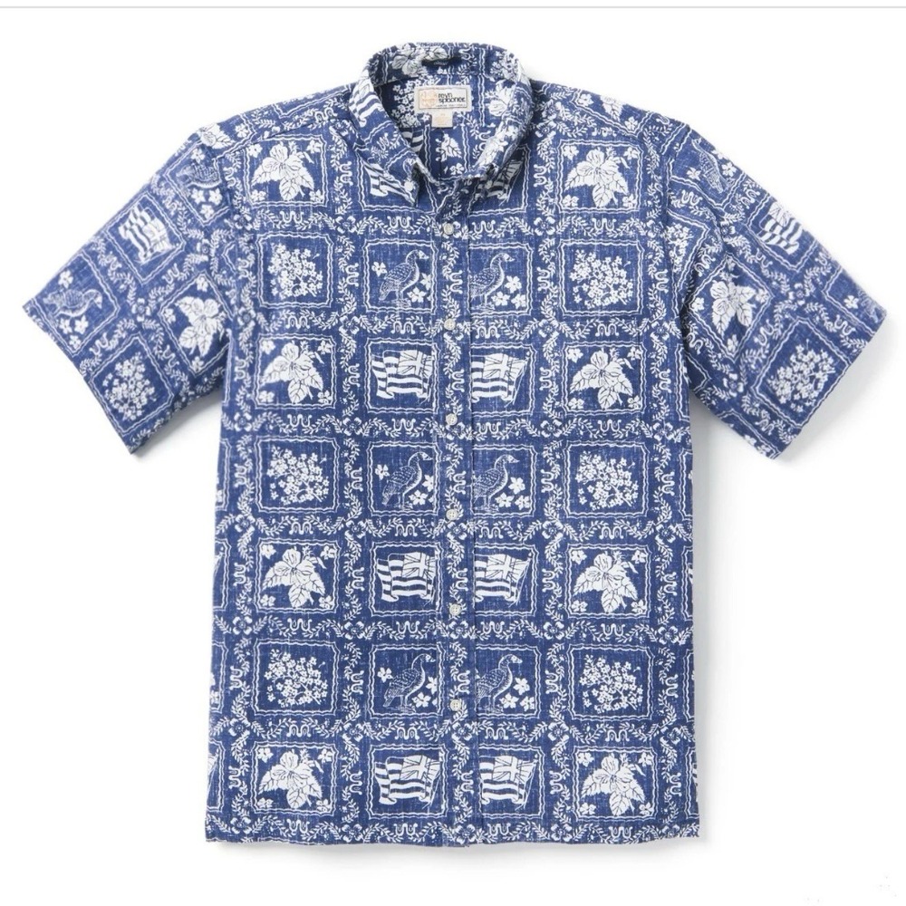 Reyn Spooner Lahaina Sailor‎ Archive Classic Spooner Kloth Button Front NAVY 3XL